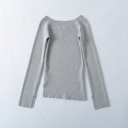 One Shoulder Slit Slanted Hem Top | Tajstylo