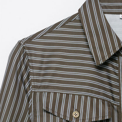 Casual Striped Poplin Shirt | Tajstylo