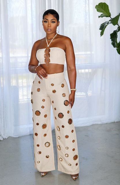 Flattering Ripped Fitted Two-Piece Nightclub Outfit | Tajstylo