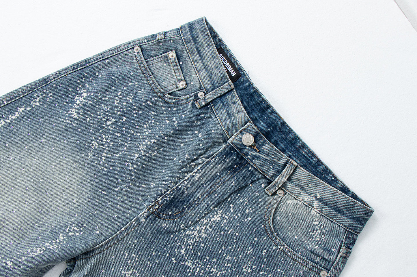 Starry Sky Painted Design Denim Pants | Tajstylo
