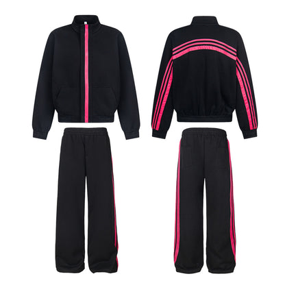 Solid Color Sports Leisure Jacket and Pants Set | Tajstylo