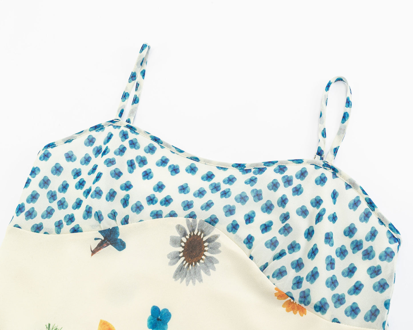 Beige One Shoulder Floral Suspender Dress | Tajstylo