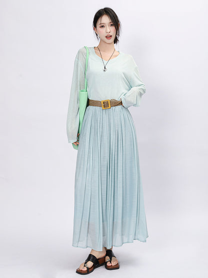 Solid Color A-Line Skirt | Tajstylo