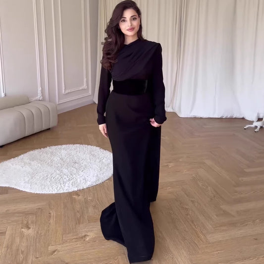 Velvet Cape Long Sleeve Dress | Tajstylo