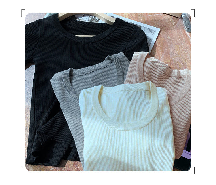 U Neck Long Sleeve Pullover Top | Tajstylo