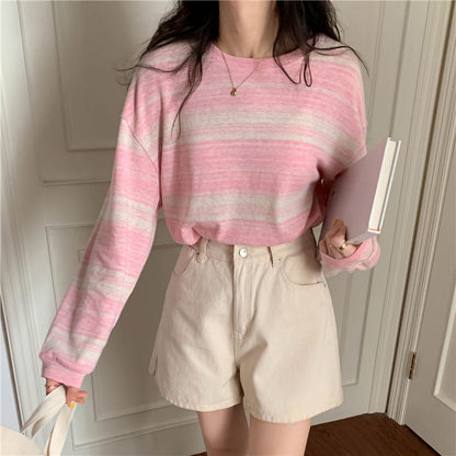 Casual Stripe Long Sleeve T-Shirt | Tajstylo