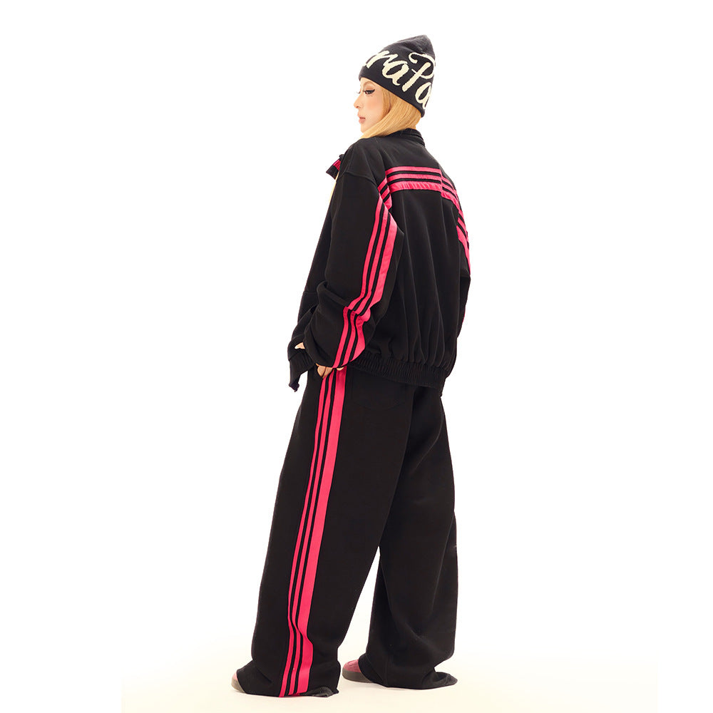 Solid Color Sports Leisure Jacket and Pants Set | Tajstylo