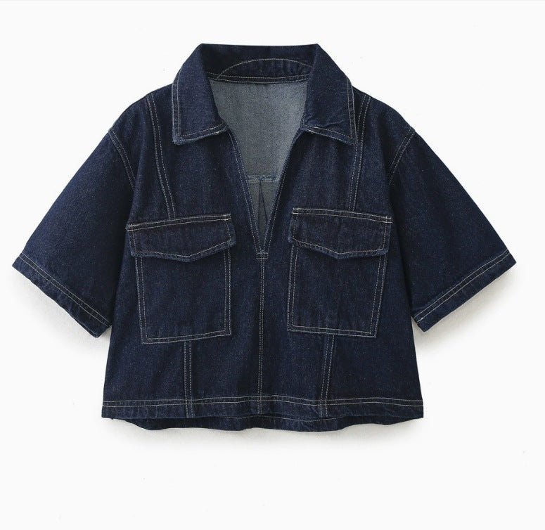 Short Denim Shirt for Women | Tajstylo