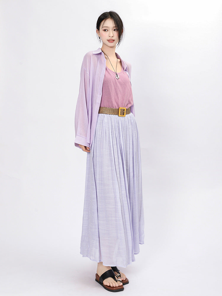 Solid Color A-Line Skirt | Tajstylo