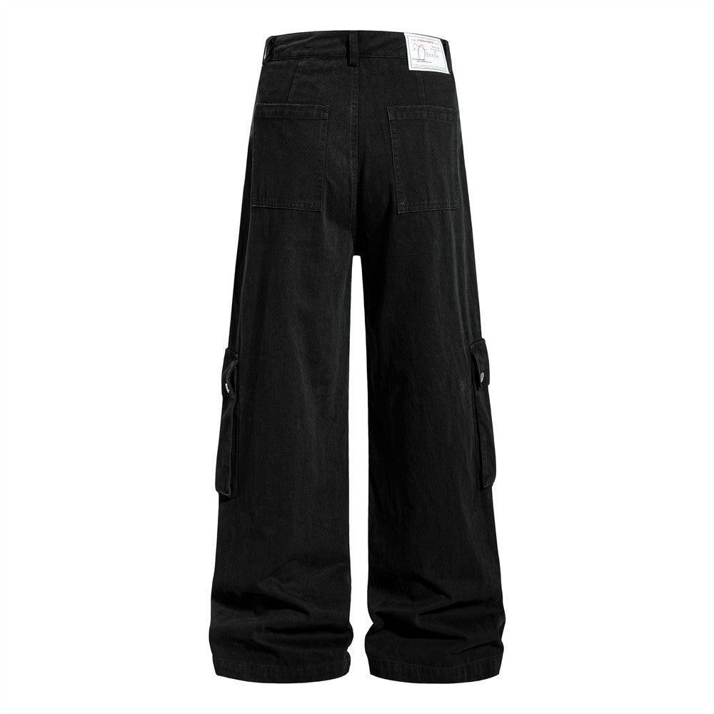 Loose Fit Straight Leg Multi Pocket Jeans | Tajstylo