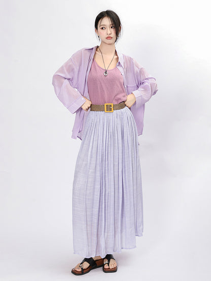 Solid Color A-Line Skirt | Tajstylo