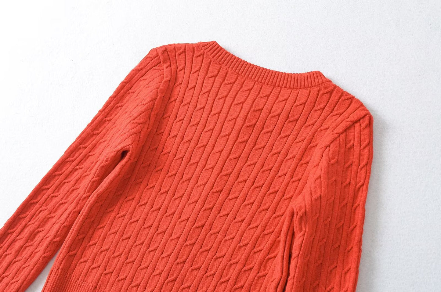 Round Neck Long Sleeve Cardigan Sweater | Tajstylo