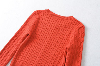 Round Neck Long Sleeve Cardigan Sweater | Tajstylo