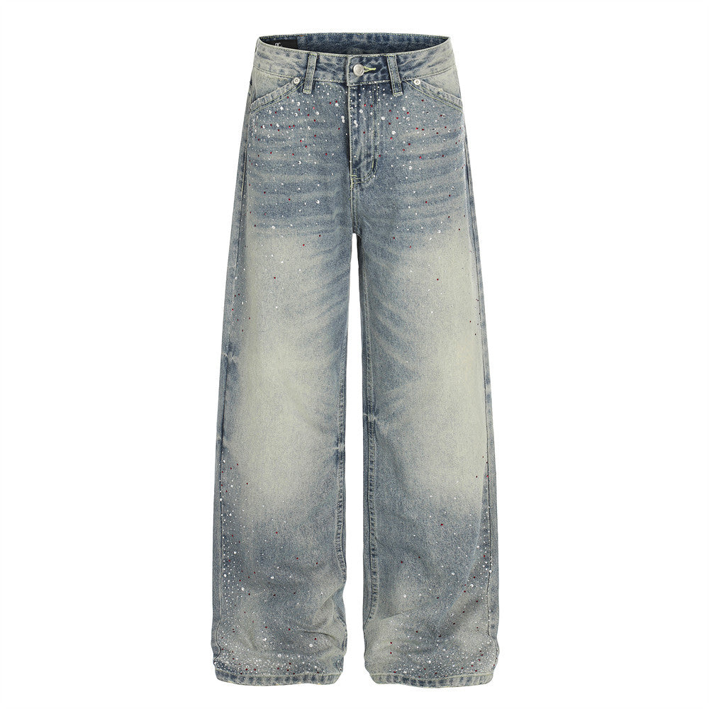 White Washed Straight Fit Denim Jeans | Tajstylo