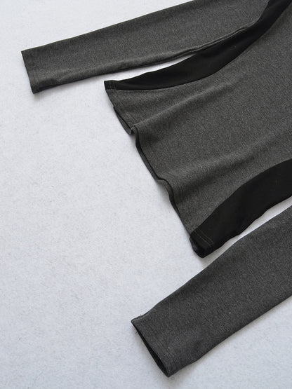 Round Neck Color Block Long Sleeve Top | Tajstylo