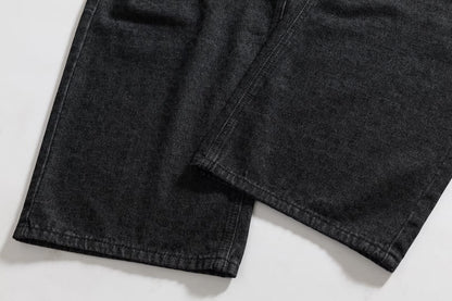 Dark Leopard Print Straight Leg Jeans | Tajstylo