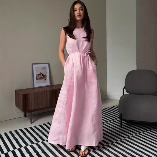 Sleeveless Summer Long Dress | Tajstylo