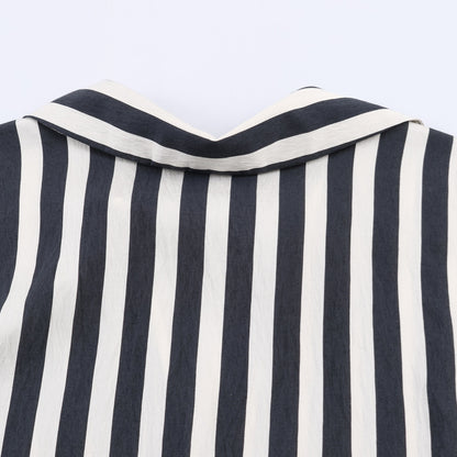 Lace Up Striped Shirt | Tajstylo