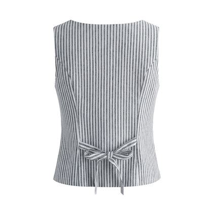 Sleeveless Vest and High Waist Skirt Set | Tajstylo