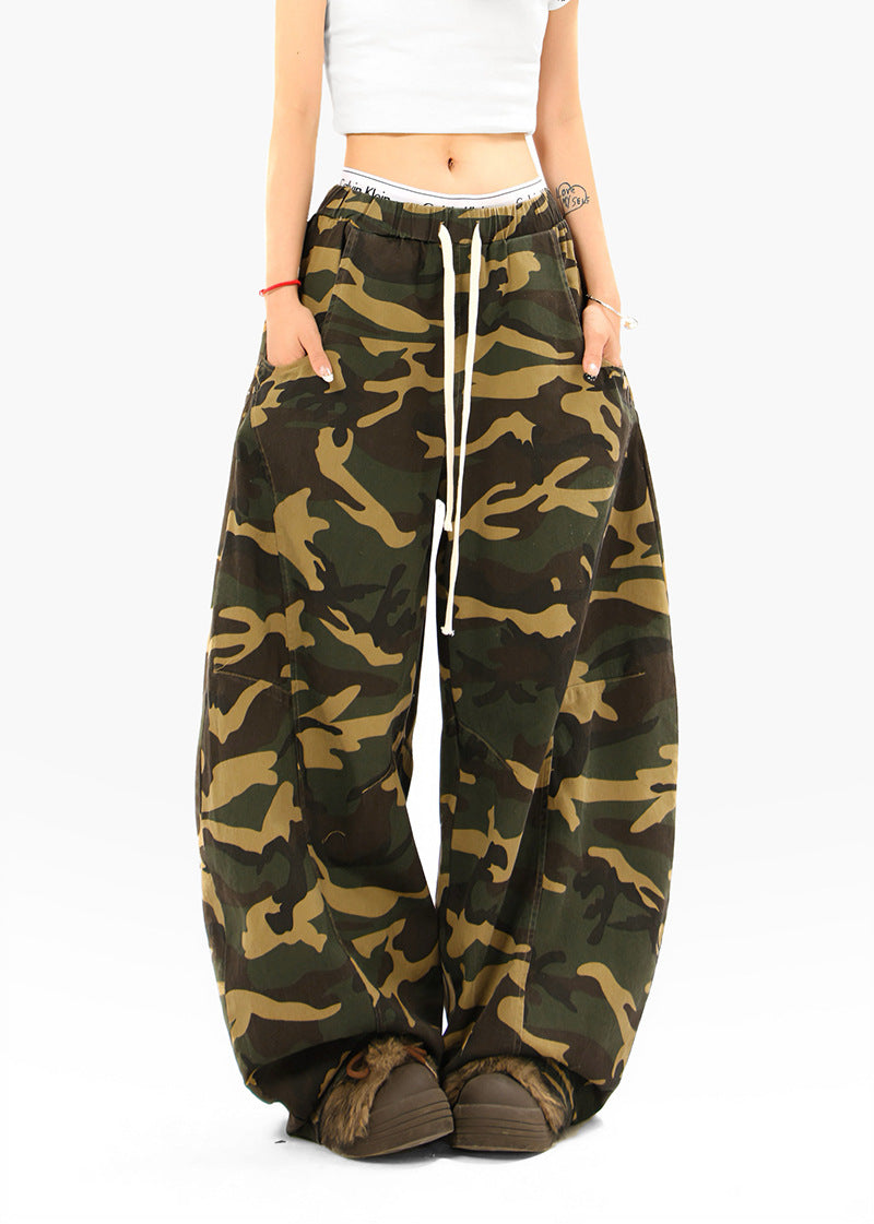 Camouflage Straight Leg Casual Pants | Tajstylo