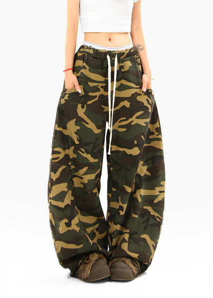 Camouflage Straight Leg Casual Pants | Tajstylo