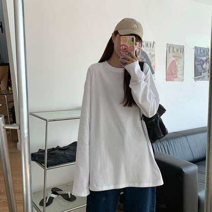 Women's Long Sleeve Loose Fit Basic Tee Top | Tajstylo