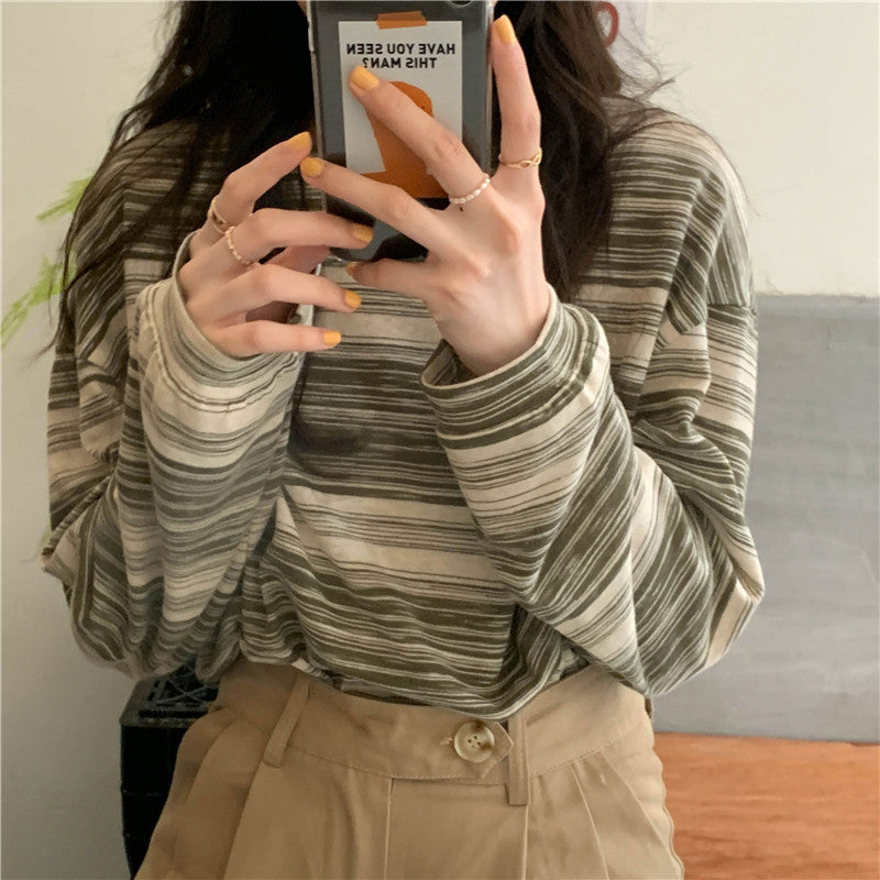 Casual Stripe Long Sleeve T-Shirt | Tajstylo