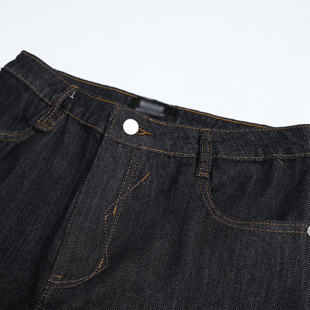 Original Color Denim Straight Leg Pants | Tajstylo