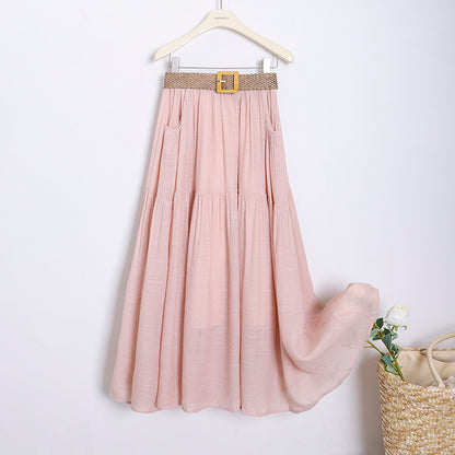 Belt Double Pocket Skirt | Tajstylo
