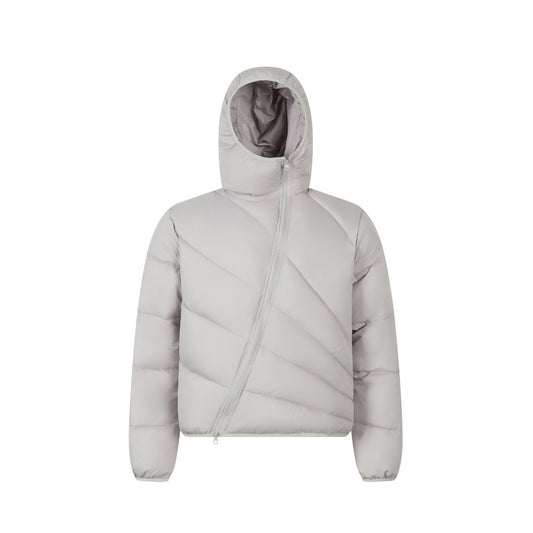 Woman wearing Hooded Loose Fit Thick Down Jacket in a winter setting