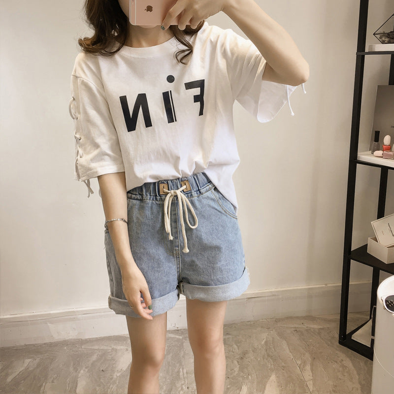 Letter Print Loose Fit T-Shirt | Tajstylo