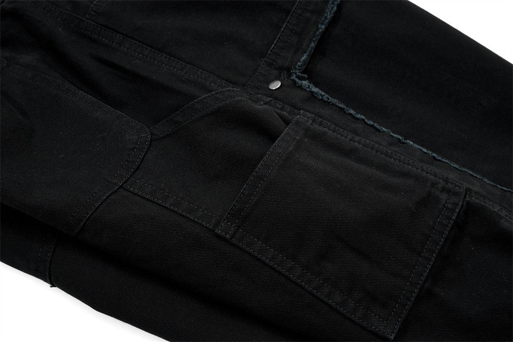 Fake Two Piece Spliced Denim Wide Leg Pants | Tajstylo