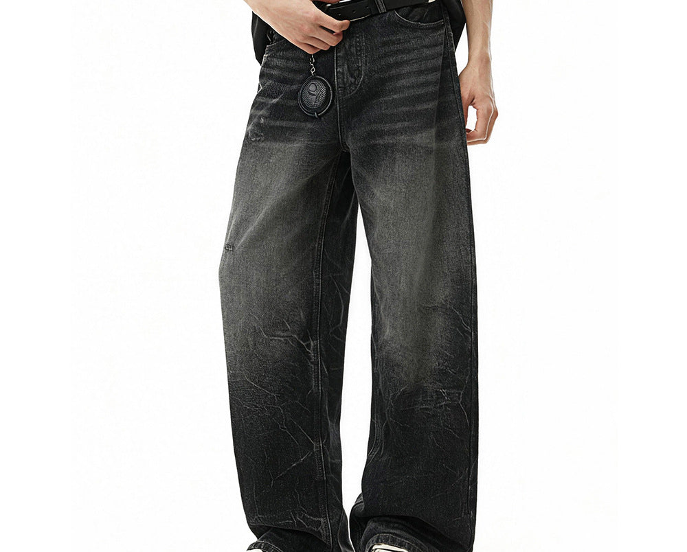 Lightning Pattern Distressed Fleece Jeans | Tajstylo