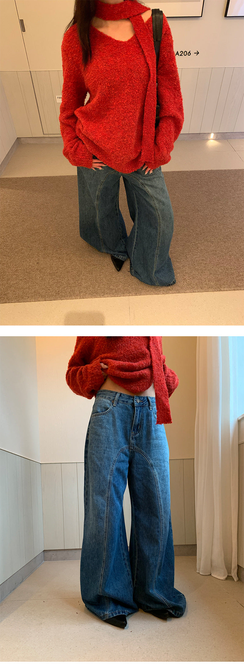 Retro Wide Leg Denim Pants | Tajstylo
