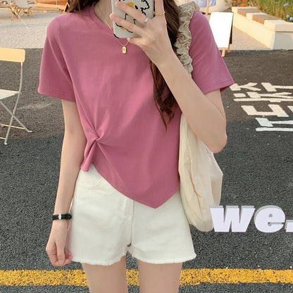 Slim Fit Short Sleeve Crop Top | Tajstylo