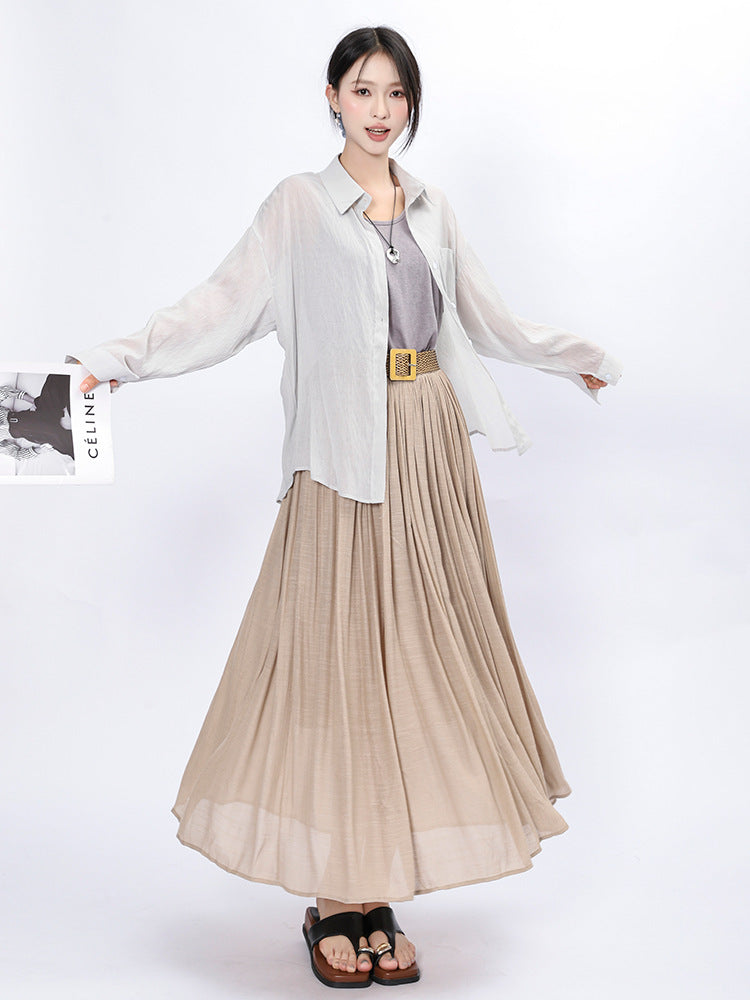 Solid Color A-Line Skirt | Tajstylo
