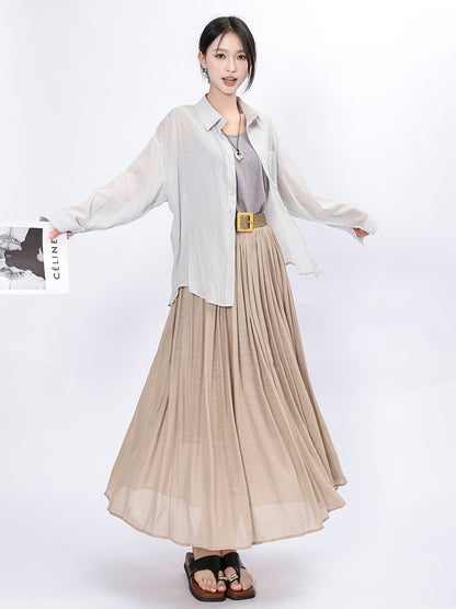 Solid Color A-Line Skirt | Tajstylo