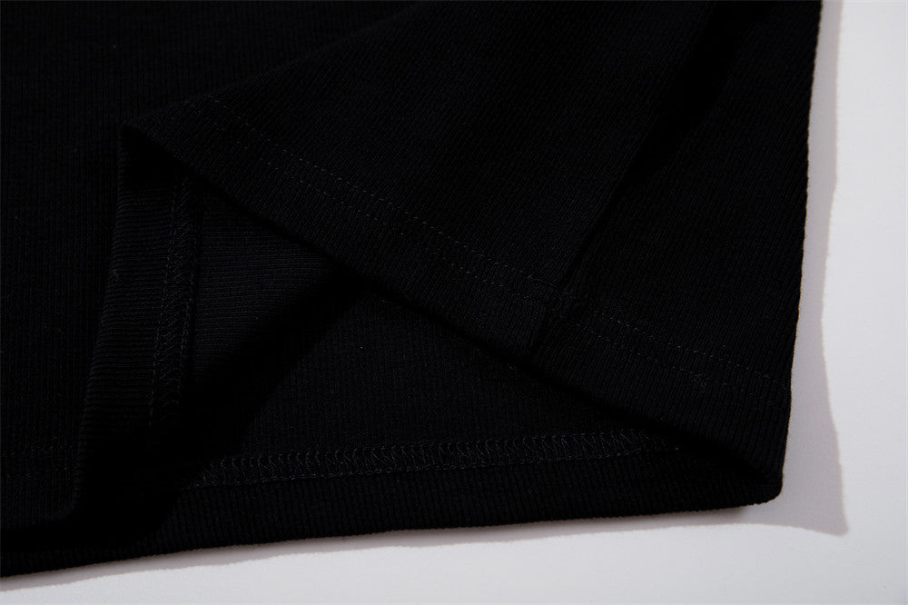 Half Open Collar Long Sleeve Tee | Tajstylo
