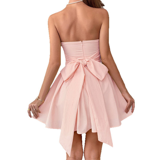Strapless Solid Color Dress | Tajstylo