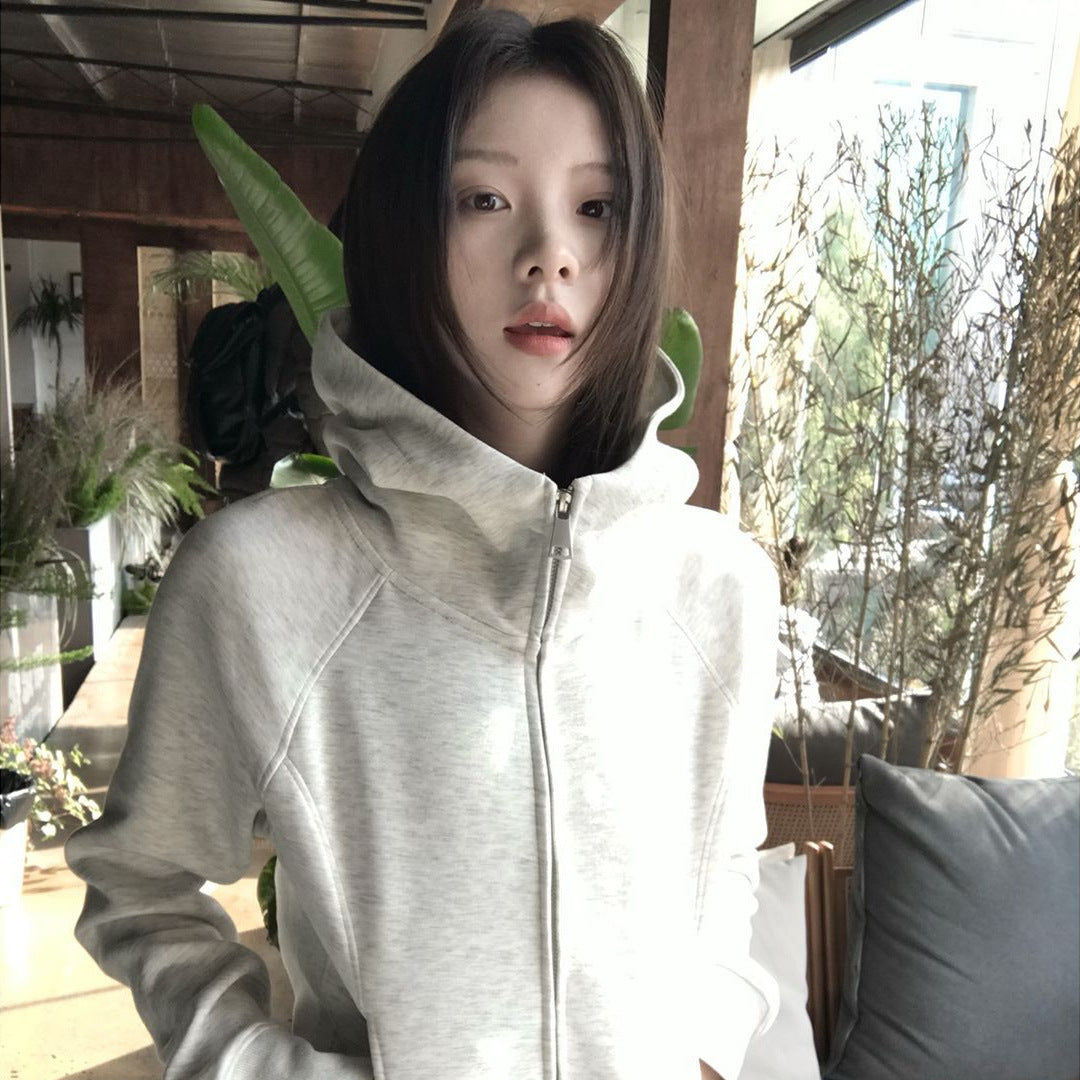 Woman wearing Hooded Sweatshirt for Women in a cozy outdoor setting