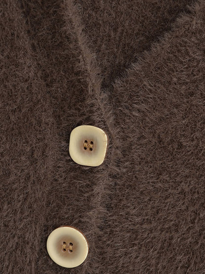 V-Neck Long Sleeve Cardigan Sweater | Tajstylo