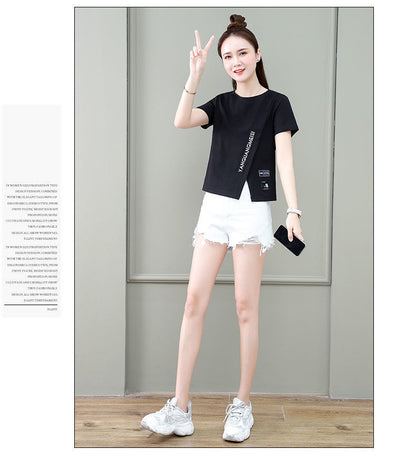 Chic Short Sleeve Slim Fit Top | Tajstylo