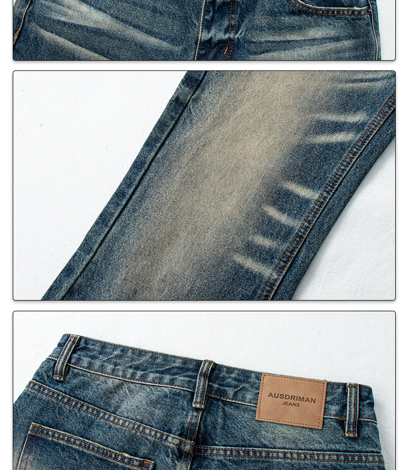 Distressed Deep Blue Flared Jeans | Tajstylo