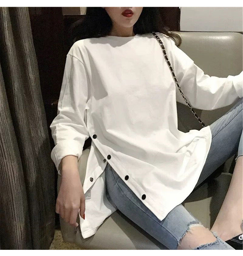 Plus Size Long Sleeve Midi Top | Tajstylo