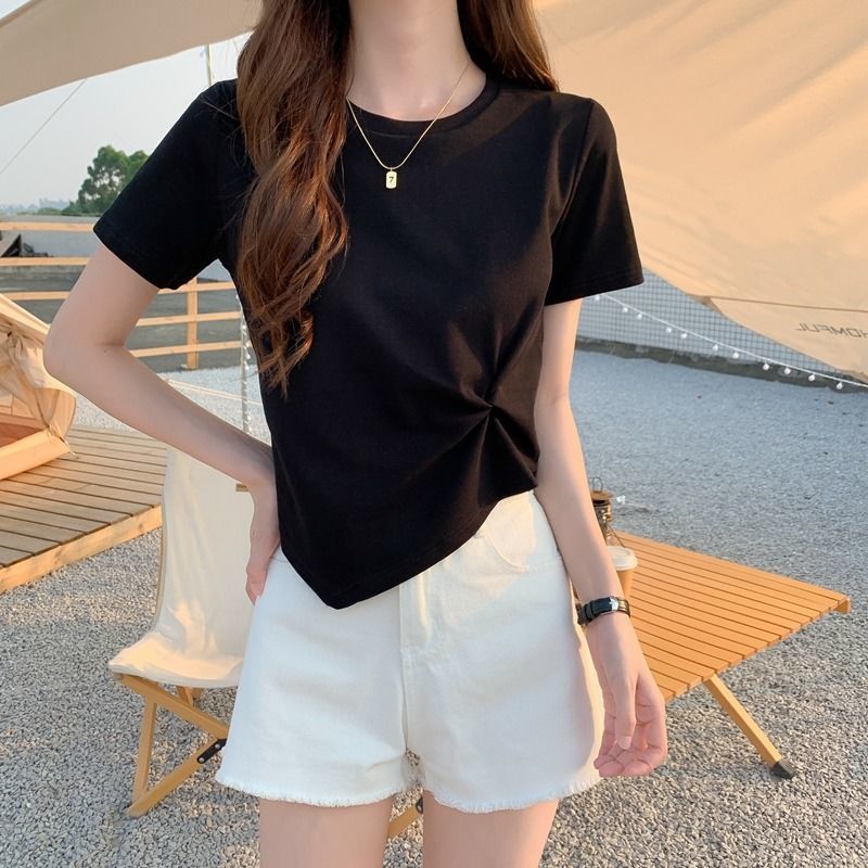 Slim Fit Short Sleeve Crop Top | Tajstylo