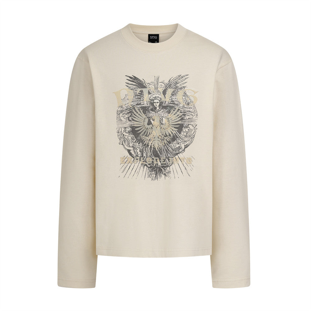 Woman wearing Totem Printed Long Sleeve Tee in casual setting