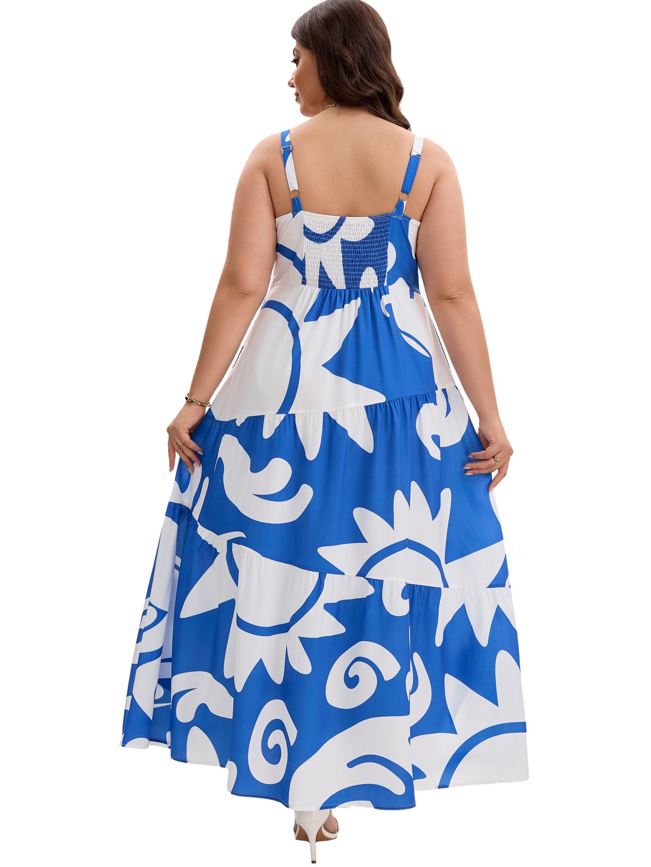 Geometric Print Layered Maxi Dress | Tajstylo