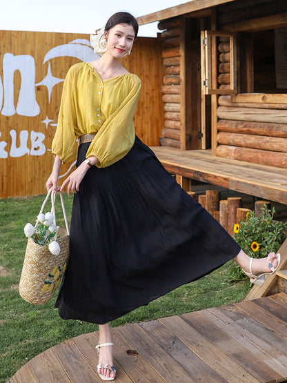 Belt Double Pocket Skirt | Tajstylo
