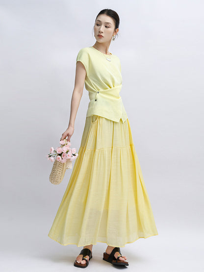 Belt Double Pocket Skirt | Tajstylo