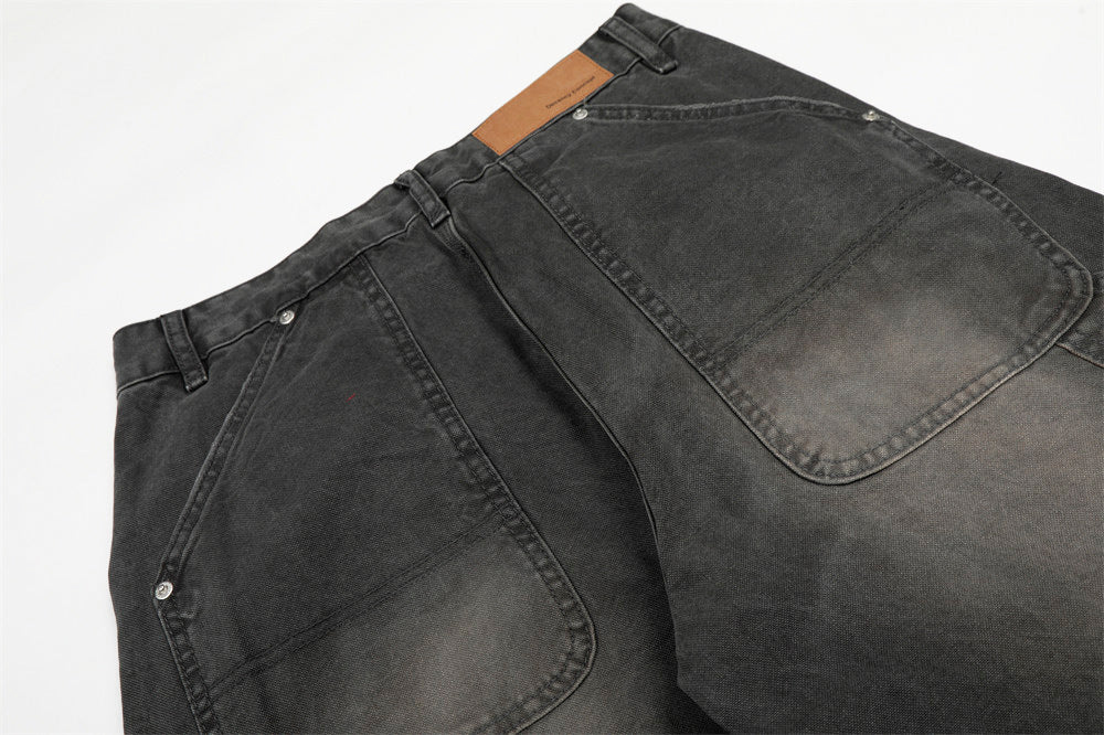Washed Denim Curved Knife Pants | Tajstylo